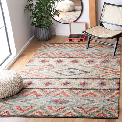 SAFAVIEH Kilim Collection Accent Rug - 3' x 5', Natural & Red, Flat Weave Jute Design, Ideal for High Traffic Areas in Entryway, Living Room, Bedroom (KLM758Q)