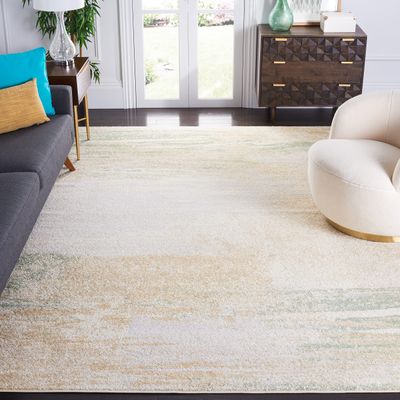 SAFAVIEH Area Rug 8x10 - Adirondack Collection - Large - Ivory & Gold, Modern Abstract Design, Non-Shedding & Easy Cleaning, Ideal for Living Room, Bedroom, Office, Dining Space (ADR112D)