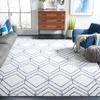 SAFAVIEH Area Rug 8x10 - Adirondack Collection - Large - Light Grey & Navy, Modern Geometric Design, Non-Shedding & Easy Cleaning, Ideal for Living Room, Bedroom, Office, Dining Space (ADR241N) view 1