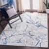 SAFAVIEH Amelia Collection Area Rug - 5' Square, Grey & Blue, Modern Abstract Design, Non-Shedding & Easy Care, Ideal for High Traffic Areas in Living Room, Bedroom (ALA293F) view 1