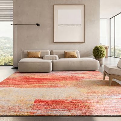 SAFAVIEH Area Rug 8x10 - Adirondack Collection - Large - Rust & Gold, Modern Abstract Design, Non-Shedding & Easy Cleaning, Ideal for Living Room, Bedroom, Office, Dining Space (ADR112P)