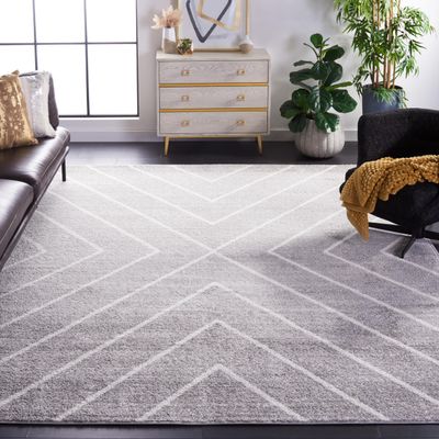SAFAVIEH Area Rug 8x10 - Adirondack Collection - Large - Grey & Ivory, Modern Geometric Design, Non-Shedding & Easy Cleaning, Ideal for Living Room, Bedroom, Office, Dining Space (ADR251G)