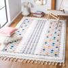 SAFAVIEH Area Rug 8x10 - Moroccan Fringe Shag Collection - Large - Ivory & Grey, Boho Design, Non-Shedding & Easy Cleaning, Plush Thick Pile, Ideal for Living Room, Bedroom, Dining Space (MFG102A) view 1