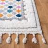 SAFAVIEH Area Rug 8x10 - Moroccan Fringe Shag Collection - Large - Ivory & Grey, Boho Design, Non-Shedding & Easy Cleaning, Plush Thick Pile, Ideal for Living Room, Bedroom, Dining Space (MFG102A) view 4