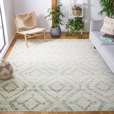 SAFAVIEH Area Rug 8x10 - Adirondack Collection - Large - Ivory & Green, Geometric Trellis Pattern, Non-Shedding & Easy Cleaning, Ideal for Living Room, Bedroom, Office, Dining Space (ADR131X)