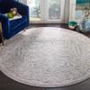 SAFAVIEH Area Rug 3' Round - Reflection Collection - Light Grey & Cream, Non-Shedding & Easy Cleaning, Ideal for Foyer, Living Room, Bedroom (RFT665C) view 1