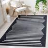 SAFAVIEH Montauk Collection Accent Rug - 4' x 6', Black & Ivory, Handmade Flat Weave Boho Farmhouse Cotton Modern Stripe, Ideal for High Traffic Areas in Entryway, Living Room, Bedroom (MTK313Z) view 1