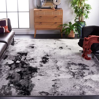 SAFAVIEH Area Rug 8x10 - Adirondack Collection - Large - Grey & Black, Modern Abstract Design, Non-Shedding & Easy Cleaning, Ideal for Living Room, Bedroom, Office, Dining Space (ADR134Z)