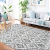 Martha Stewart x SAFAVIEH Area Rug Collection - 5'1" x 7'6", Dark Grey & Light Grey, Non-Shedding & Easy Cleaning, Ideal for Living Room, Bedroom, Office, Dining Space (MSR0781H) view 3