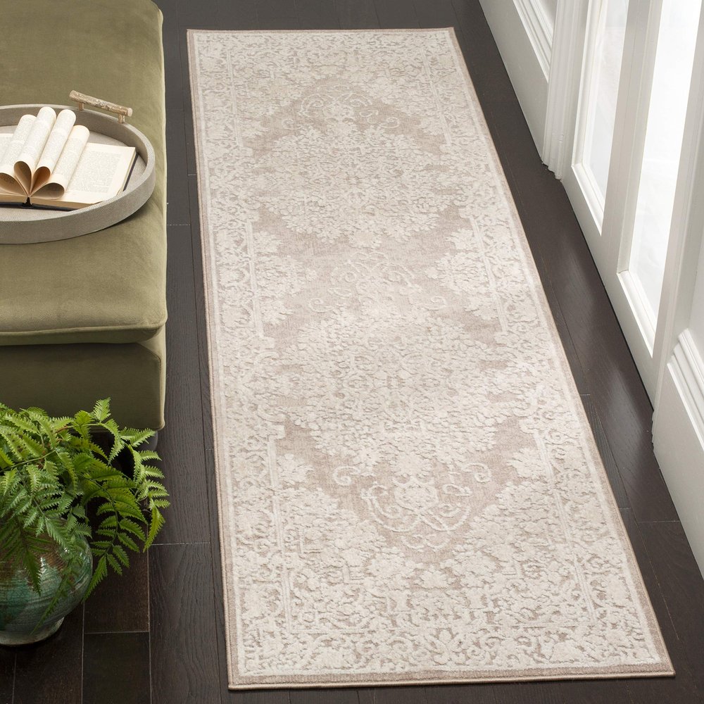 SAFAVIEH Reflection Collection Runner Rug - 2'3" x 16', Beige & Cream, Non-Shedding & Easy Cleaning, Ideal for Living Room, Bedroom (RFT664A)