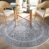 SAFAVIEH Area Rug 3' Round - Reflection Collection - Dark Grey & Cream, Non-Shedding & Easy Cleaning, Ideal for Living Room, Bedroom (RFT670B) view 1