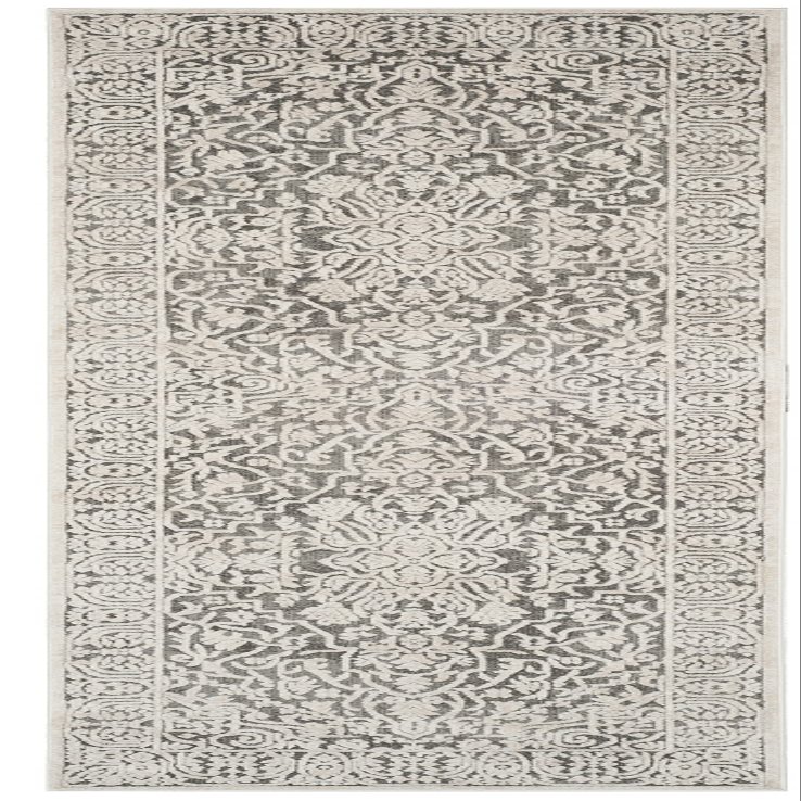 SAFAVIEH Reflection Collection Runner Rug - 2'3" x 14', Dark Grey & Cream, Non-Shedding & Easy Cleaning, Ideal for Living Room, Bedroom (RFT670B)