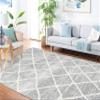 Martha Stewart x SAFAVIEH Shag Rug Collection - 5'1" x 7'6", White & Light Grey, Non-Shedding & Easy Cleaning, Ultra Plush Thick Pile, Ideal for Living Room, Bedroom, Dining Space (MSR0720A) view 4