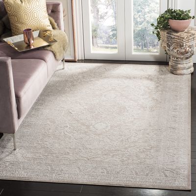 SAFAVIEH Area Rug 3' Square - Reflection Collection - Beige & Cream, Non-Shedding & Easy Cleaning, Ideal for Entryway, Living Room, Bedroom (RFT668A)