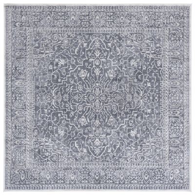 SAFAVIEH Area Rug 3' Square - Reflection Collection - Dark Grey & Cream, Non-Shedding & Easy Cleaning, Ideal for Living Room, Bedroom (RFT670B)