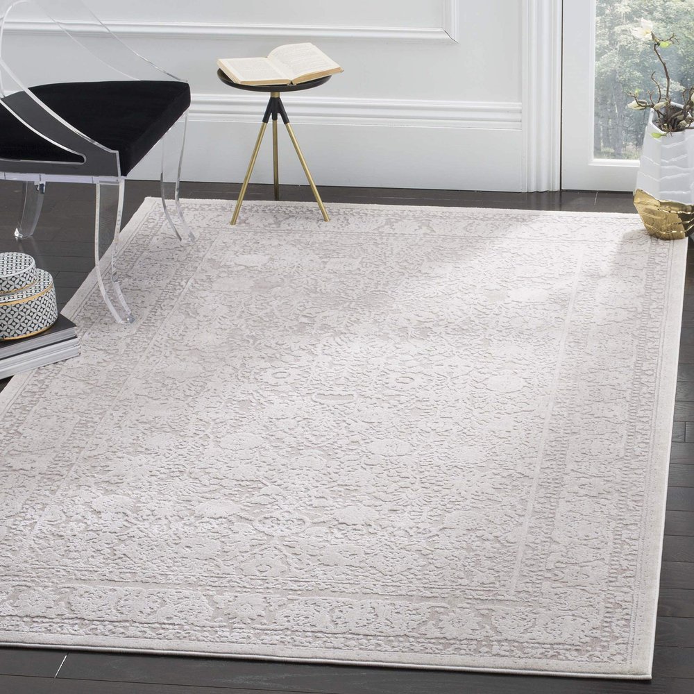 SAFAVIEH Area Rug 3' Square - Reflection Collection - Beige & Cream, Non-Shedding & Easy Cleaning, Ideal for Living Room, Bedroom (RFT663A)