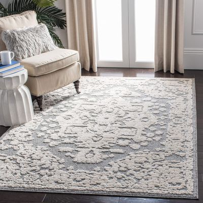 Martha Stewart x SAFAVIEH Shag Rug Collection - 4' x 6', White & Light Grey, Non-Shedding & Easy Cleaning, Ultra Plush Thick Pile, Ideal for Living Room, Foyer, Bedroom, Accent Space (MSR0739A)