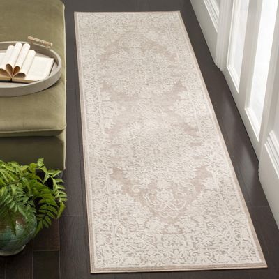 SAFAVIEH Reflection Collection Runner Rug - 2'3" x 14', Beige & Cream, Non-Shedding & Easy Cleaning, Ideal for Living Room, Bedroom (RFT664A)