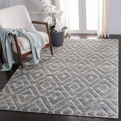 Martha Stewart x SAFAVIEH Area Rug Collection - 5'1" x 7'6", Dark Grey & Light Grey, Non-Shedding & Easy Cleaning, Ideal for Living Room, Bedroom, Office, Dining Space (MSR0782H)