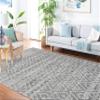 Martha Stewart x SAFAVIEH Area Rug Collection - 5'1" x 7'6", Dark Grey & Light Grey, Non-Shedding & Easy Cleaning, Ideal for Living Room, Bedroom, Office, Dining Space (MSR0782H) view 3