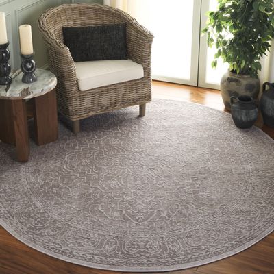 SAFAVIEH Area Rug 3' Round - Reflection Collection - Beige & Cream, Non-Shedding & Easy Cleaning, Ideal for Living Room, Bedroom (RFT670A)