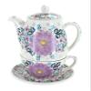 Blue Rose Polish Pottery - Purple Lilac Garden Tea For One - 7.5" Tall - Decorative Teapot with Matching Cup, Unique Gift for Tea Lovers and Collectors view 1