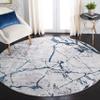 SAFAVIEH Amelia Collection 5' Round Grey/Blue ALA293F Modern Abstract Non-Shedding Living Room Dining Bedroom Foyer Area Rug view 1