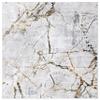 SAFAVIEH Amelia Collection Area Rug - 5' Square, Grey & Gold, Modern Abstract Design, Non-Shedding & Easy Care, Ideal for High Traffic Areas in Living Room, Bedroom (ALA293G) view 2