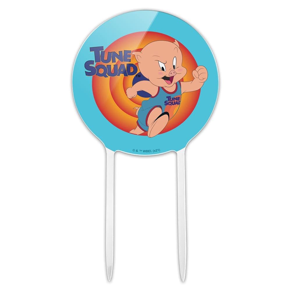 Acrylic Space Jam: A New Legacy Porky Pig Cake Topper Party Decoration for Wedding Anniversary Birthday Graduation