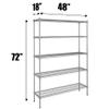Regal Altair 18'' Deep x 48'' Wide x 72'' High 5 Tier Chrome Wire Shelving Unit | NSF Commercial Storage Rack Kit view 2