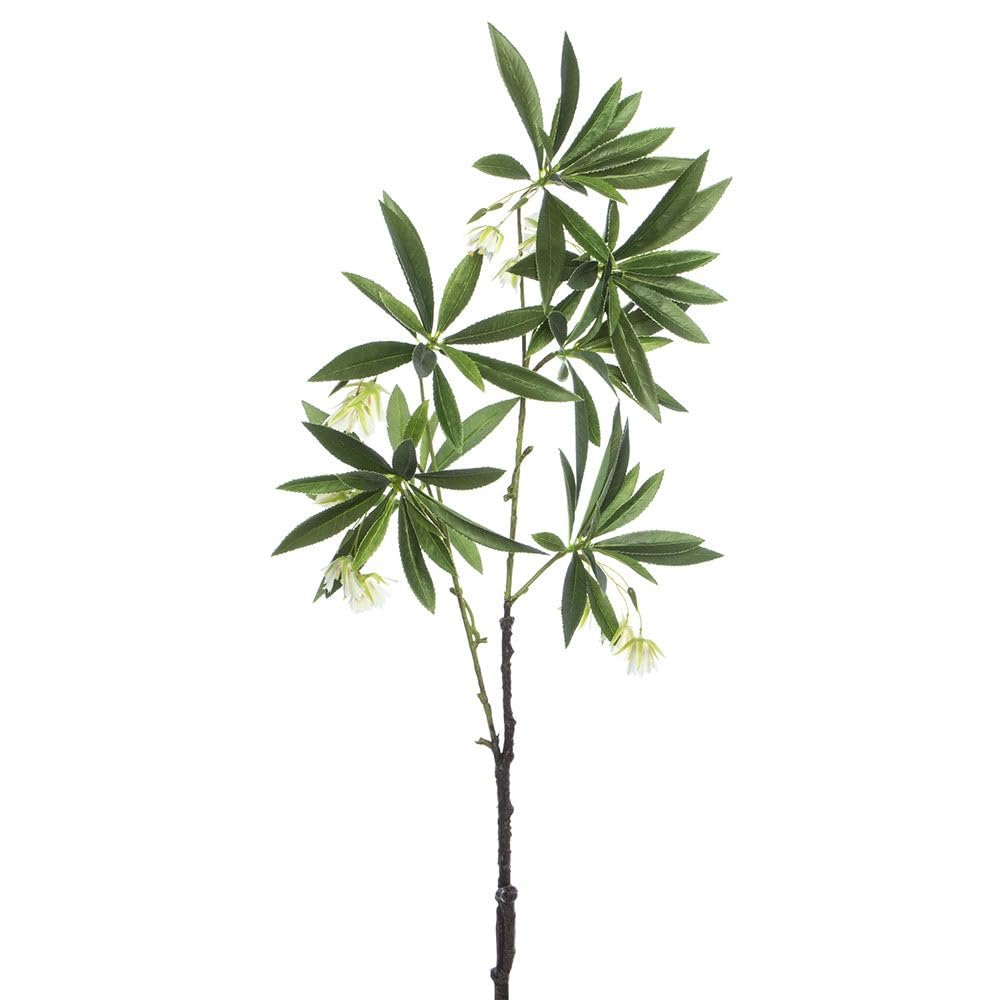 SilksAreForever 35" Silk Japanese Blueberry Blossom Flower Stem -White (Pack of 12)