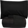 Dhruvi Bedding Hotel Quality 100% Silky Satin 5 Piece Comforter Sheet Set (Box Stitched Pattern Comforter + Fitted Sheet 18" Deep Pocket + Flat Sheet + 2 Pillow Cover) (Twin XL,Black) view 4