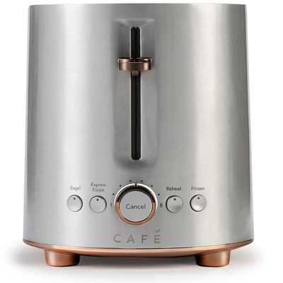 Caf Express Finish 2-Slice Toaster | Extra-Wide Slots, Extra Lift for Waffles, Pastries, Texas Toast & More | 4 Pre-Set Functions, 8 Shade Options | Countertop Kitchen Essentials | Stainless Steel