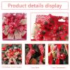 Christmas Tree Topper Bow, 44X12 Inch Artificial Xmas Tree Flower Topper Decor, for Family, Wedding, Birthday Party, Indoor Outdoor Thanksgiving Christmas Decoration - Red/Gold/Snowflake. view 3
