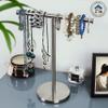 MosaicHomeGoods T-Shaped Hand Towel Holder Stand - Freestanding Countertop Accessory - Silver Stainless Steel view 4