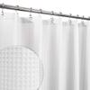 Abipuir Honeycomb Waffle Weave Shower Curtain Cotton Blend Extra Long 84 inch Height, Hotel Luxury, Heavy Weight, Spa, Washable, White, 72x84 Fabric Shower Curtain for Bathroom view 1