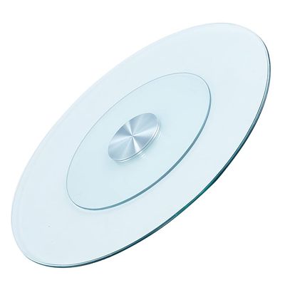 LKP Tempered Glass Rotating Tray 24inch Round Lazy Susan Turntable Tabletop Rotatable Serving Tray Transparent Rotating Plate For Kitchen Dining Table, 85cm33inch