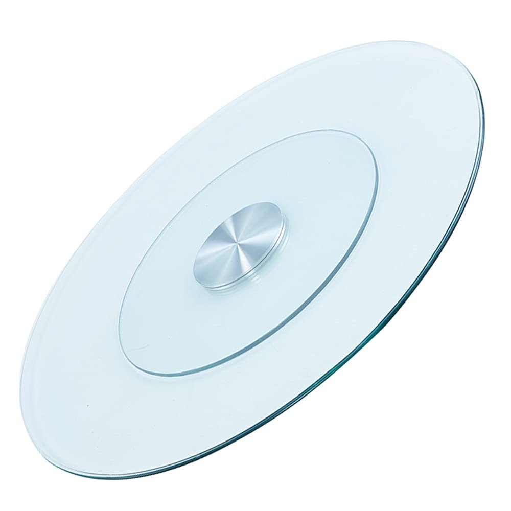 LKP Tempered Glass Rotating Tray 24inch Round Lazy Susan Turntable Tabletop Rotatable Serving Tray Transparent Rotating Plate For Kitchen Dining Table, 85cm33inch