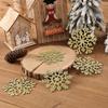 36pcs Christmas Snowflake Ornaments Plastic Glitter Snowflakes Ornaments for Xmas Tree Decorations, 4-inch, Gold view 4