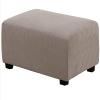 GAMUKAI Ottoman Slipcover - Stretch Jacquard Footstool Cover for Rectangle Ottomans 29''-34" Long, Thick Soft Furniture Protector with Non-Slip Base, Machine Washable (Taupe, Large) view 1