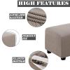 GAMUKAI Ottoman Slipcover - Stretch Jacquard Footstool Cover for Rectangle Ottomans 29''-34" Long, Thick Soft Furniture Protector with Non-Slip Base, Machine Washable (Taupe, Large) view 3