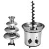 Stainless Steel Chocolate Fountain Chocolate Fondue Maker Four layer Chocolate Fondue Machine large capacity easy to for cafes restaurants(British Flag Type), chocolate fountain view 3