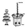 Stainless Steel Chocolate Fountain Chocolate Fondue Maker Four layer Chocolate Fondue Machine large capacity easy to for cafes restaurants(British Flag Type), chocolate fountain view 4