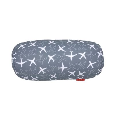 Bookishbunny Microbead Cylindrical Bolster Roll Pillow 14" x 6" (Airplane-Darkgray)