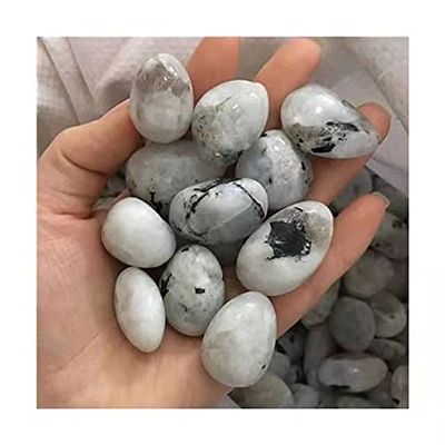 Natural Gemstone Crystals Polished Palm White Moonstone Tumbled Stone for Home Decoration 17-22mm 100g