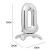 16" inch Standing Single Silver Alphabet Letter Number Balloons Aluminum Hanging Foil Film Balloon Wedding Birthday Party Decoration Banner Air Mylar Balloons (16 inch Stand Silver Q) view 2