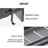Bathroom Shelf Organizer Storage Kitchen 2 Tier Removeble Rack Adhesive No Drilling, Black, Pantry & More, Decorative Storage,Silver,with cylinder view 4