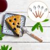 Cabilock Western Style Dessert Spoons 5pcs Stainless Steel Scoops with Comfortable Wood Handles for Tea Parties Gatherings view 3