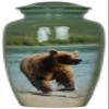 Bhartiya Handicrafts Decorative Cremation Urn for Human Ashes  Adult Funeral Urn with Floral Design  Handcrafted Metal Urn with Velvet Bag  Nickel & Gold Finish  Secure Screw-Top Lid (Bear) view 2