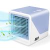 Geohee Portable Air Conditioner,Personal Air Cooler with 3-Speeds,Mini Air Conditioner with LED Light,Desktop Cooling Fan with Handle,Suitable for RoomOffice,Blue view 1